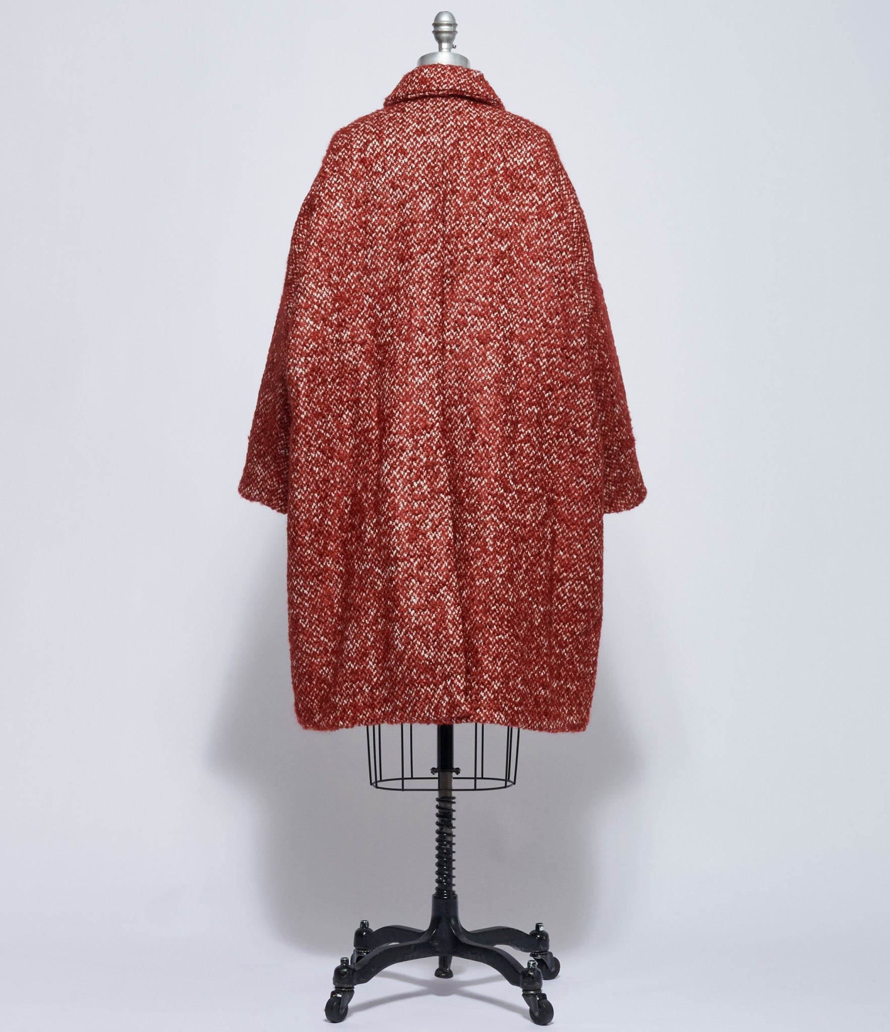 Casey Casey Womens Big Blobby Coat Tweed Burgundy