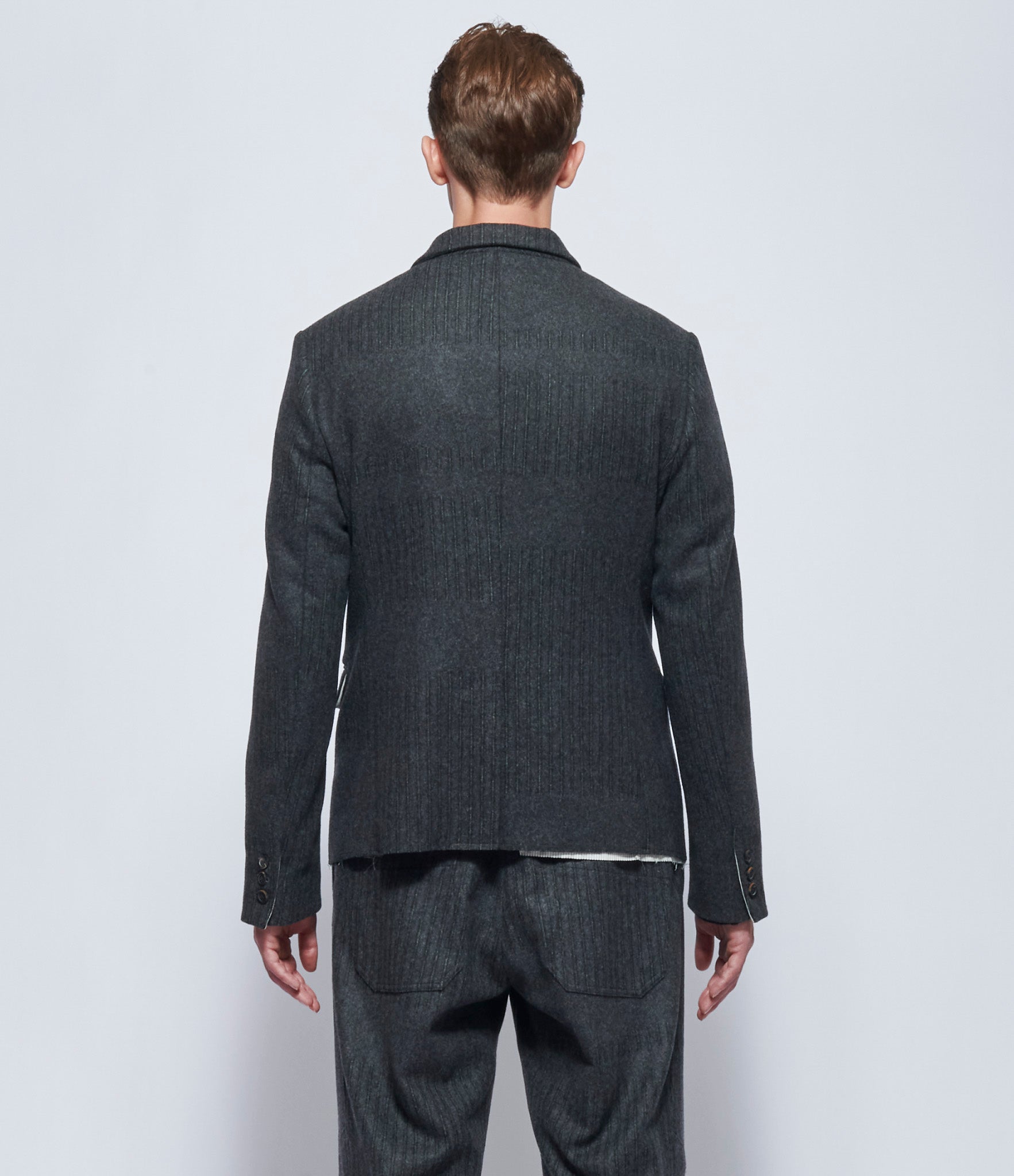 Forme d'Expression Mens Charcoal Cropped DB Jacket