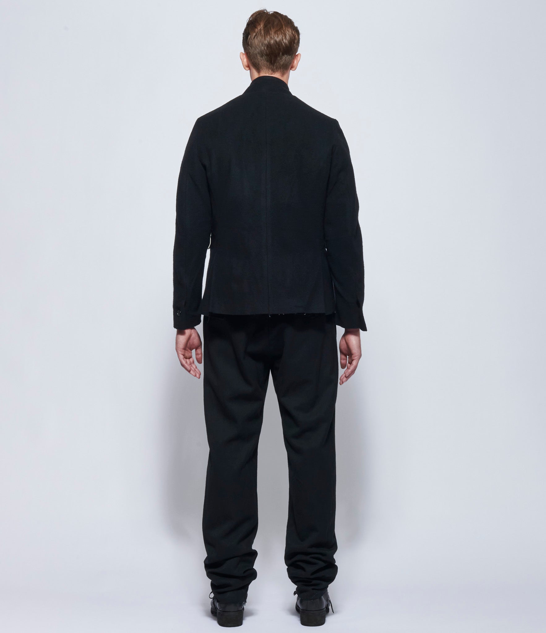 Elena Dawson Men's Black Lambswool 8X Blazer Ruffled Peak