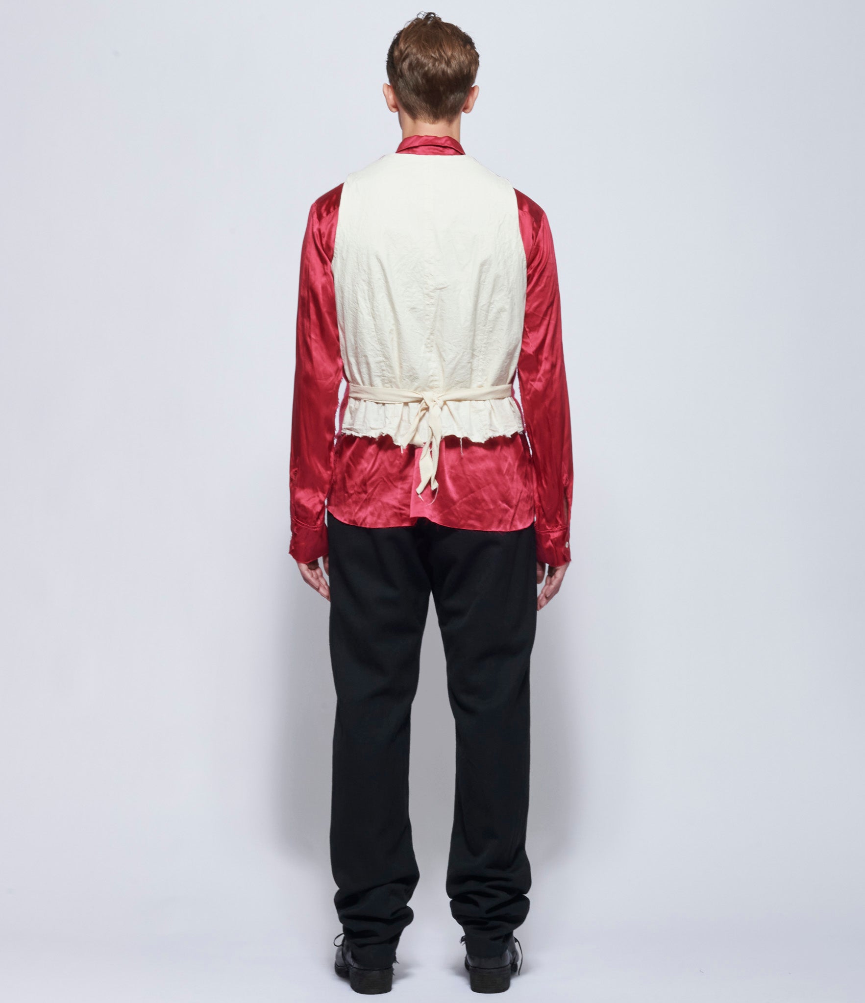 Elena Dawson Peony Wool 3X Vest with Small Mophead Brooch