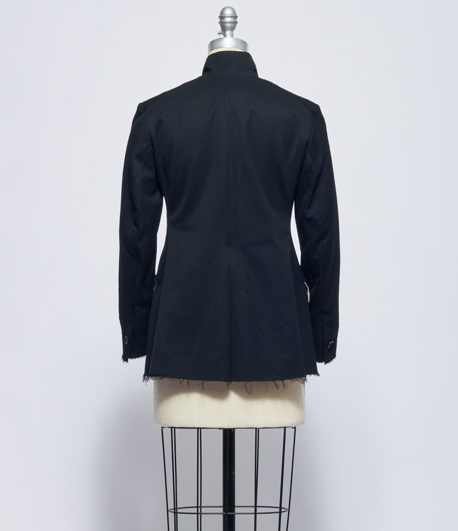 Elena Dawson Black Medium Wool 9X Rosette Jacket