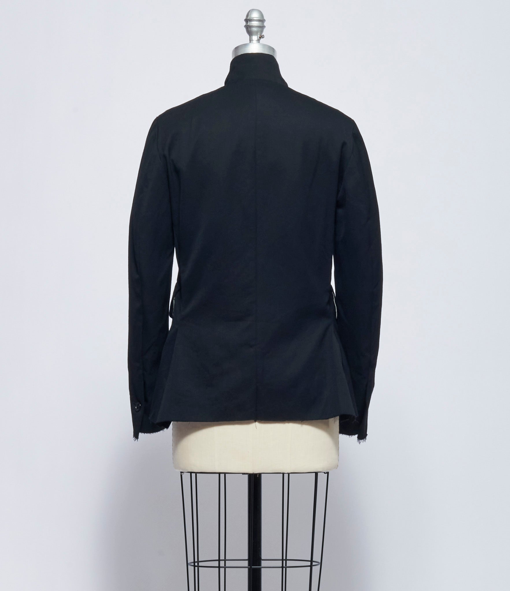 Elena Dawson Black Medium Wool 8X Blazer Peak with Small Black Withered Rose Brooch