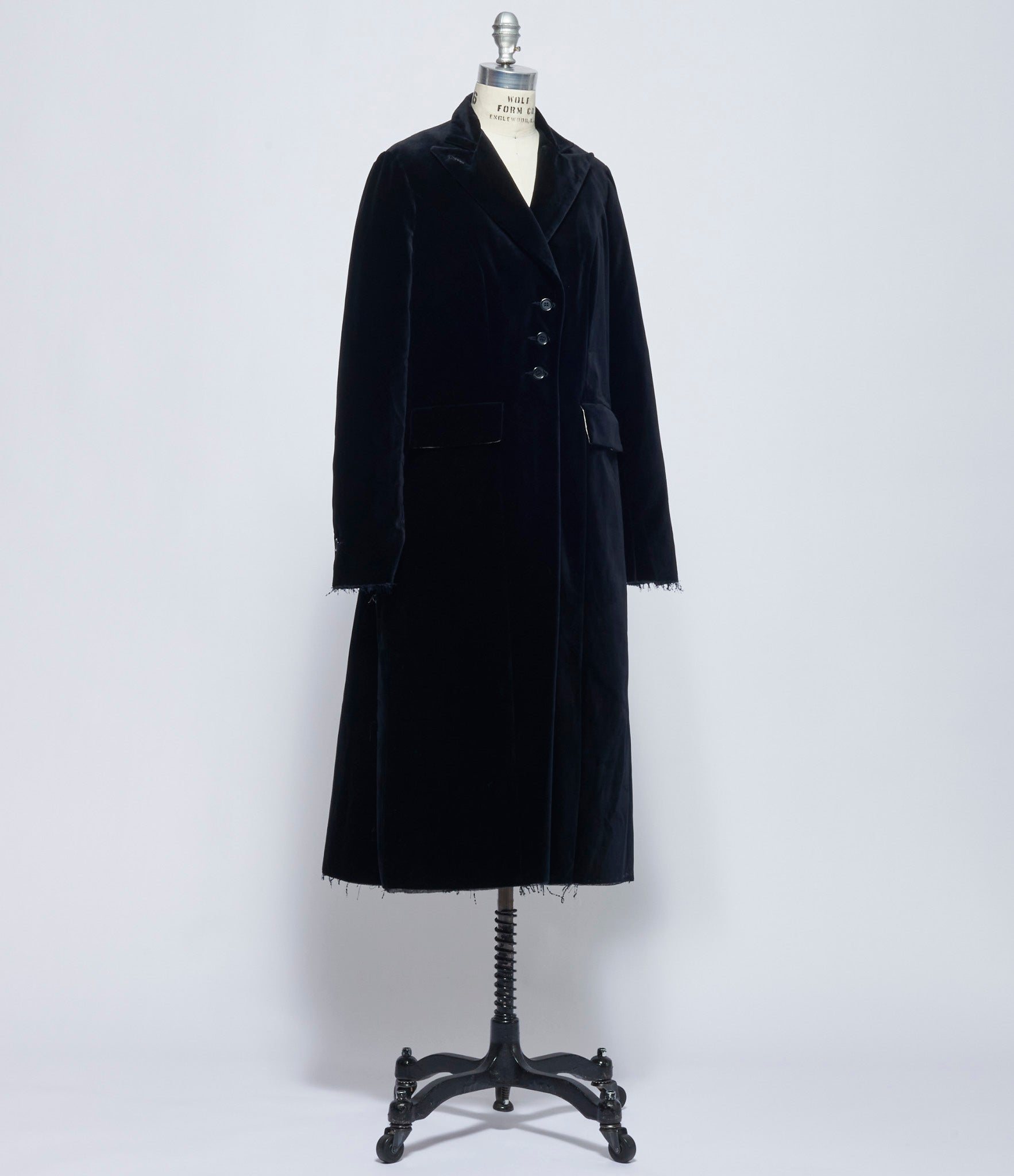 Elena Dawson Black Velvet Classic Coat Peak