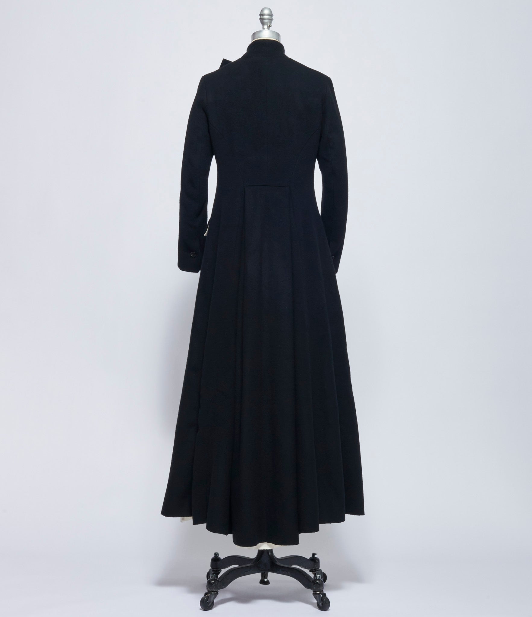 Elena Dawson Black Lambswool 9X Rosette Coat