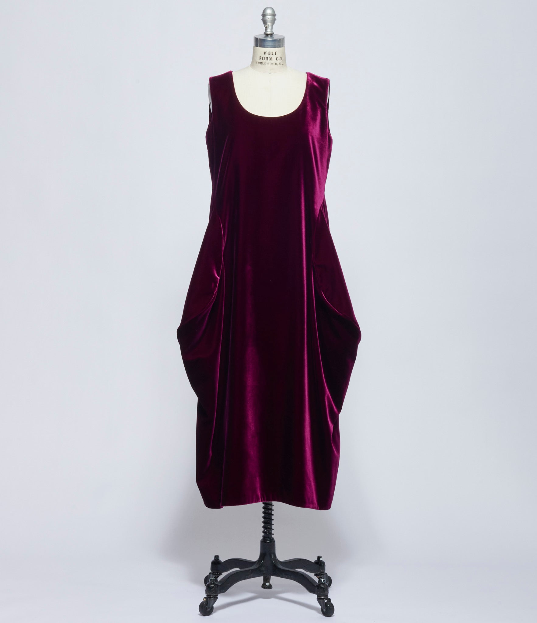 Comme Des Garcons Womens Wine Velvet Dress