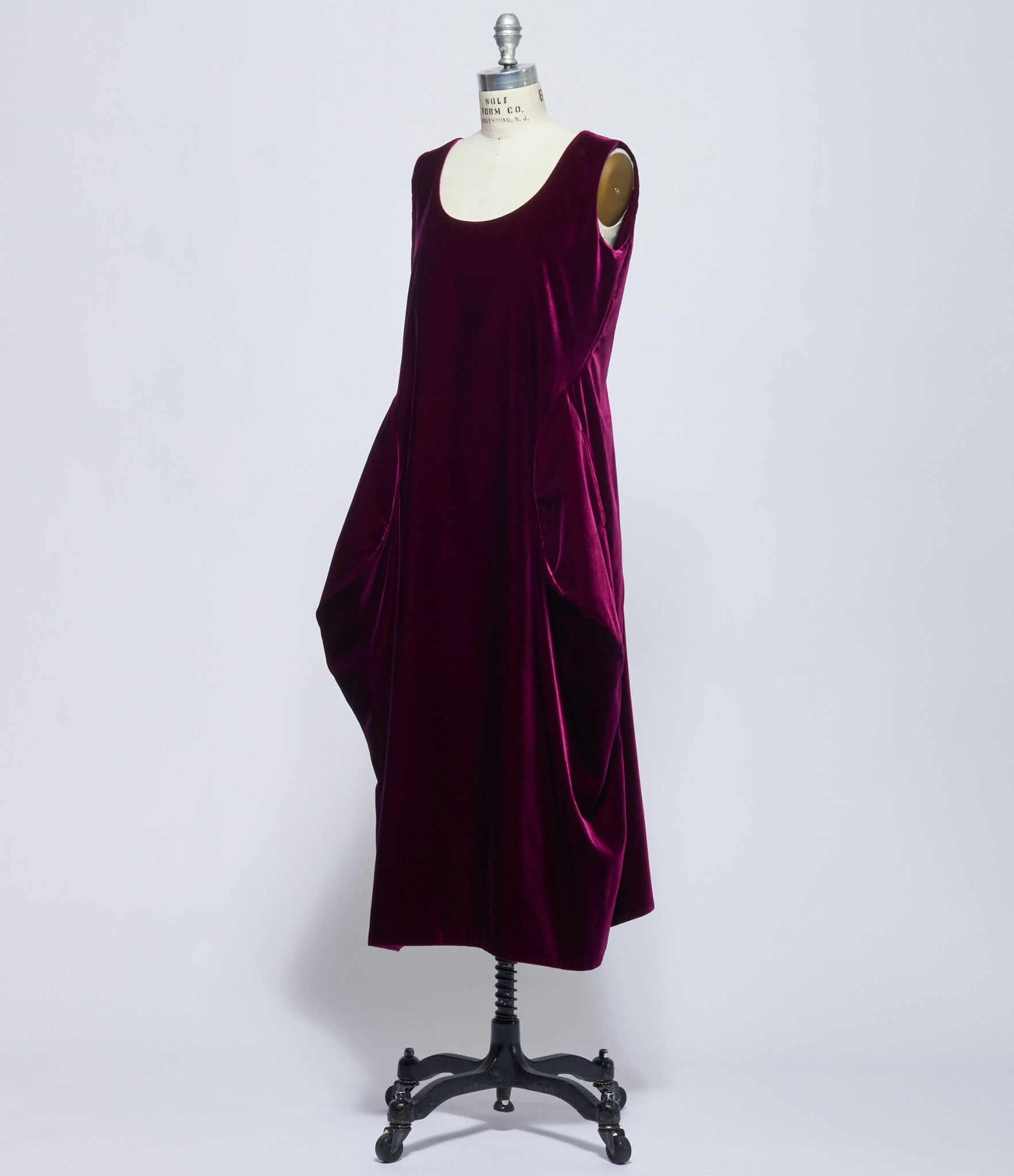 Comme Des Garcons Womens Wine Velvet Dress