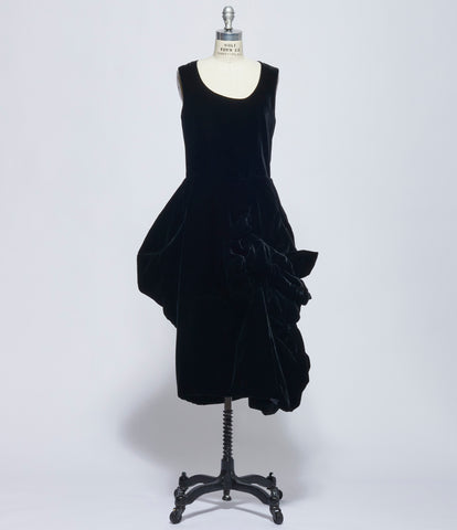 Comme Des Garcons Womens Black Velvet Dress