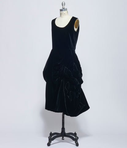 Comme Des Garcons Womens Black Velvet Dress