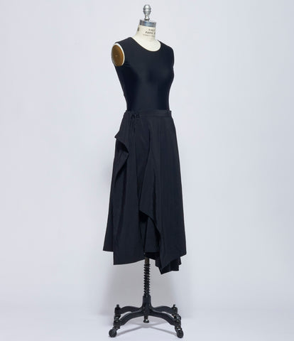 Yohji Yamamoto Womens Black R Gathered Skirt