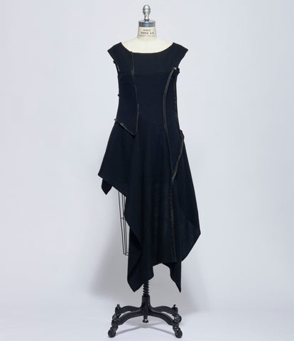 Yohji Yamamoto Womens Leather Piping Dress