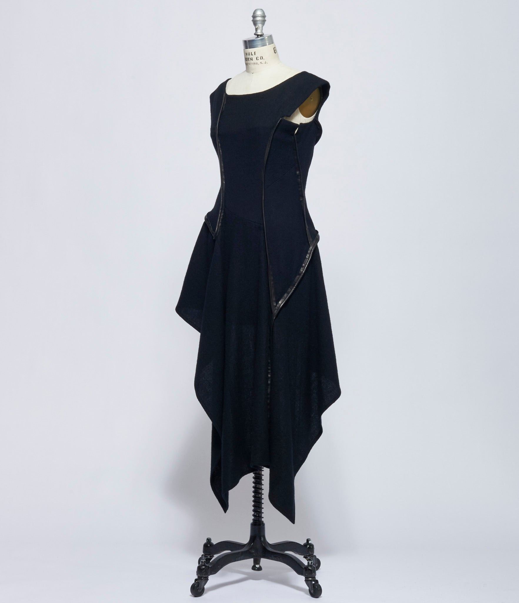 Yohji Yamamoto Womens Leather Piping Dress