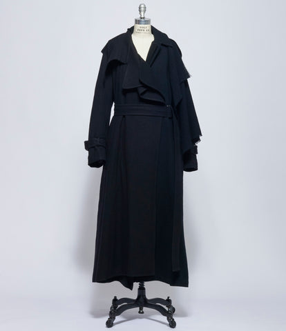 Yohji Yamamoto Womens L Draped Coat