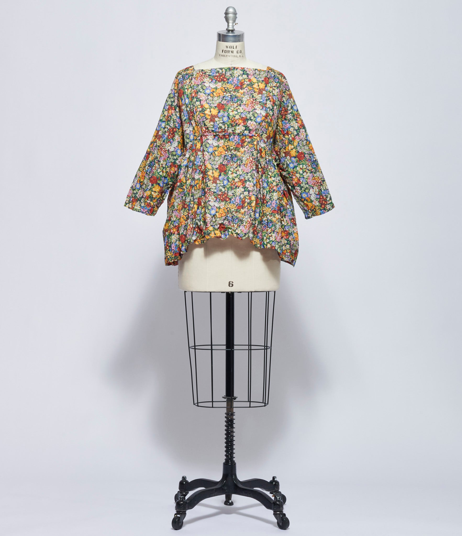 Daniela Gregis Womens Camicia Shirt Newpride h.65 Lavata Fondo Blue Scuro Fiorellini Bianchi Rossi Gialli