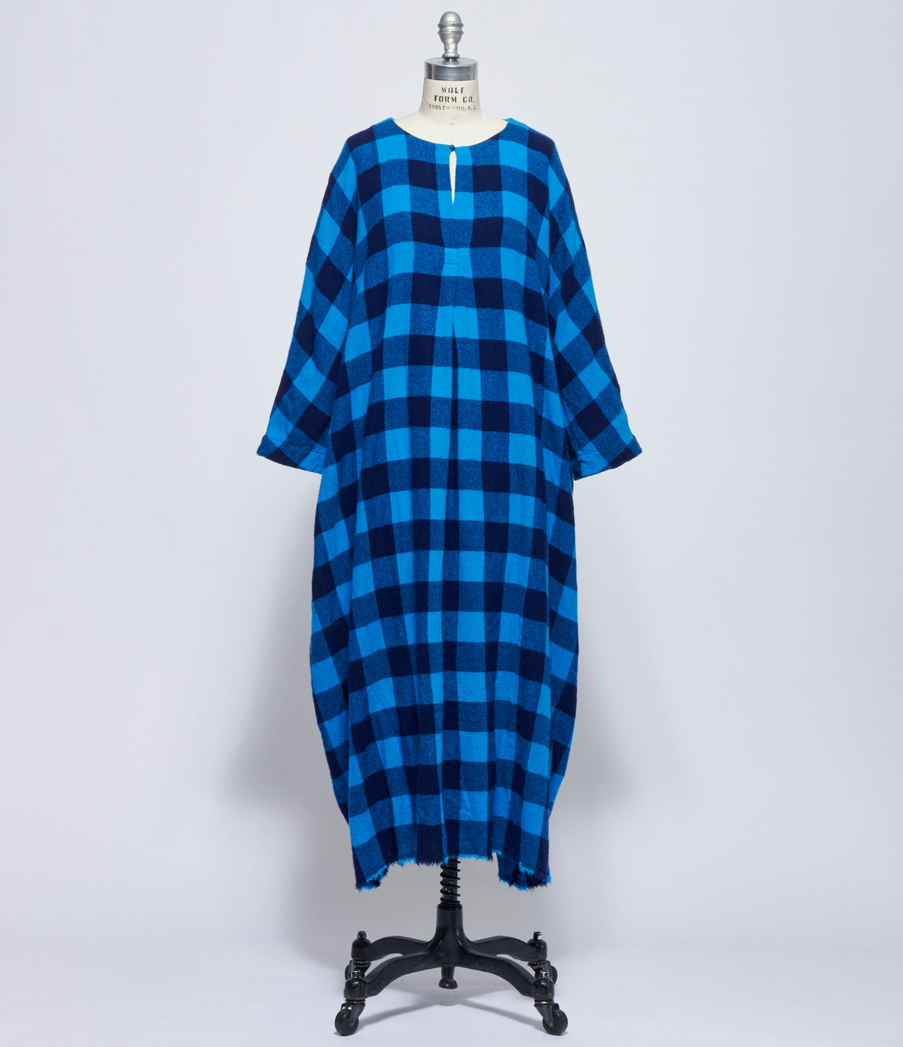 Daniela Gregis Womens Abito Dress 20.07.06 Di Lavato Quadro 5 CM Blue Carabiniere Blu Cielo