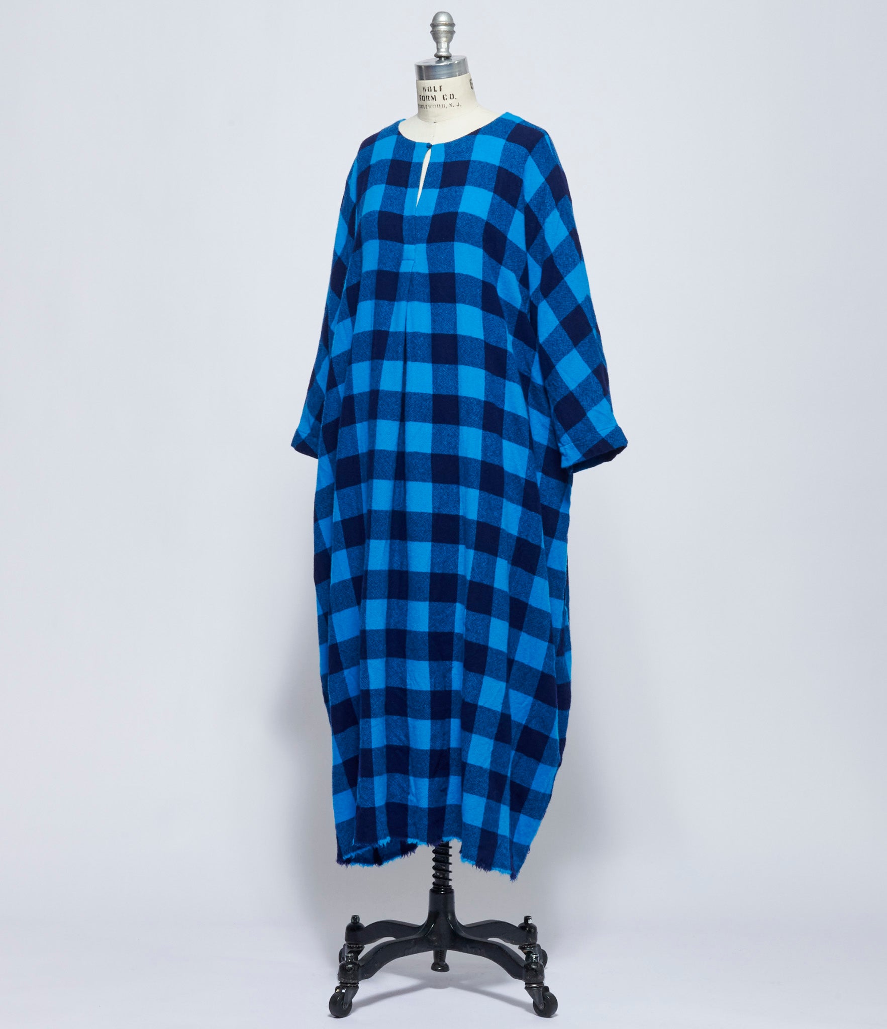 Daniela Gregis Womens Abito Dress 20.07.06 Di Lavato Quadro 5 CM Blue Carabiniere Blu Cielo