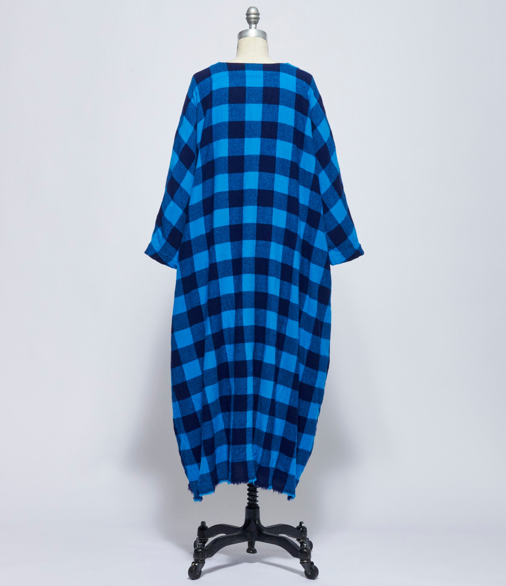 Daniela Gregis Womens Abito Dress 20.07.06 Di Lavato Quadro 5 CM Blue Carabiniere Blu Cielo