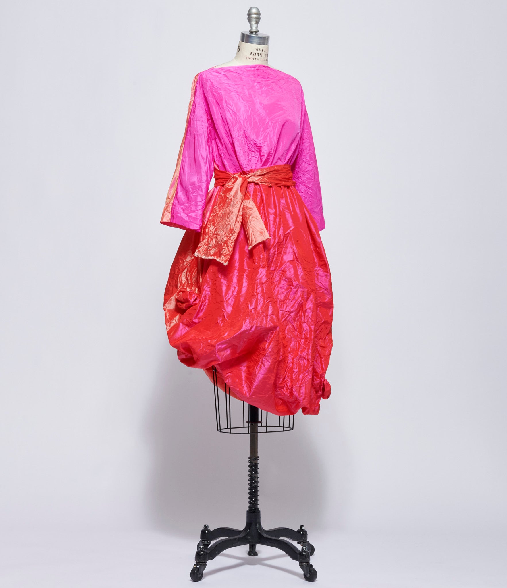 Daniela Gregis Womens Abito Dress Lunedi Meta Bianco Lavato Fucsia