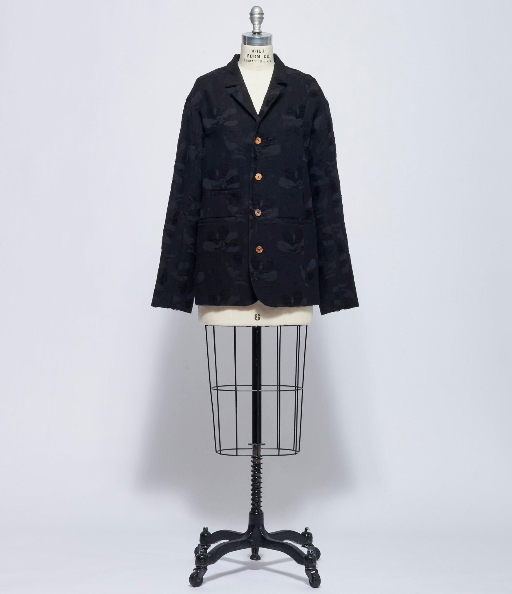 Chiahung Su Womens Hand Woven and Dyed Rawing Floral Blazer