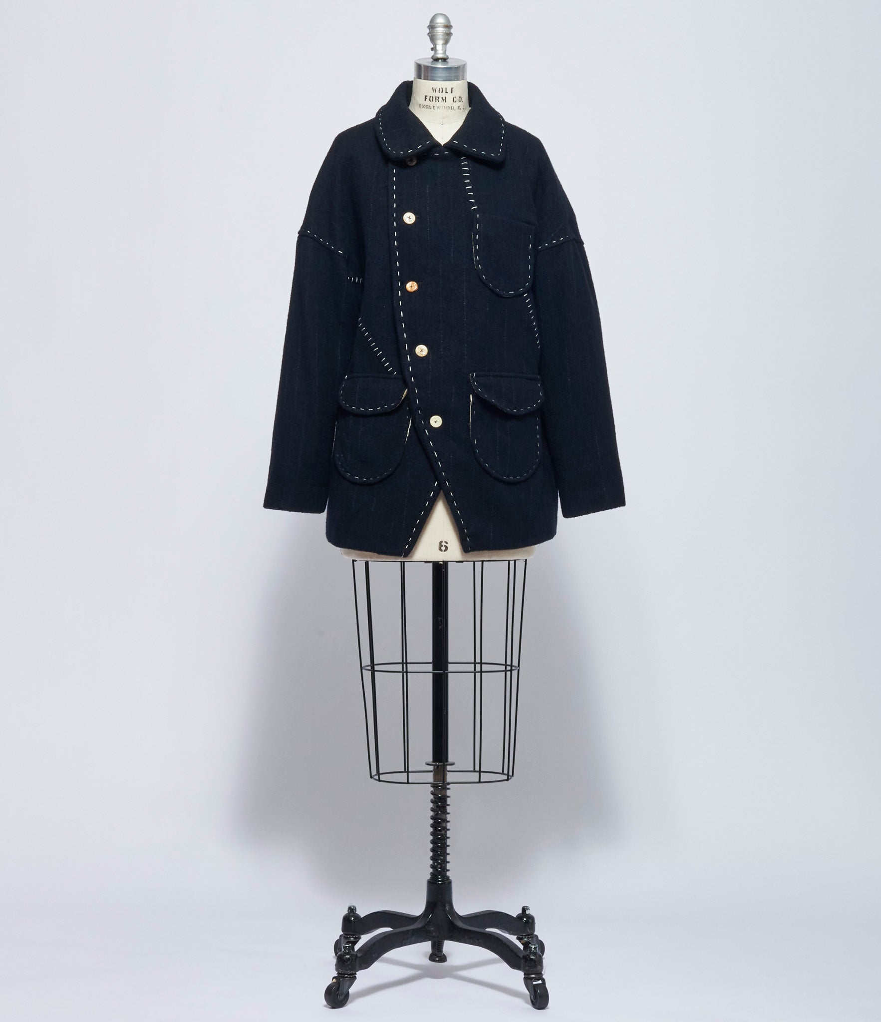 Chiahung Su Womens Hand Woven and Stitched Stripe Jacket