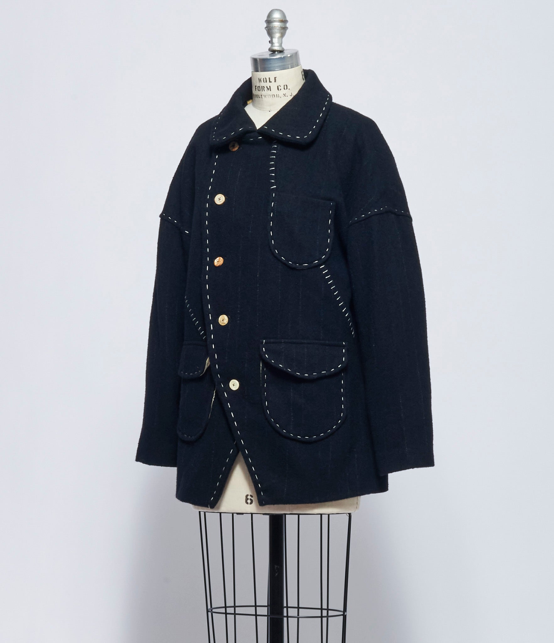 Chiahung Su Womens Hand Woven and Stitched Stripe Jacket