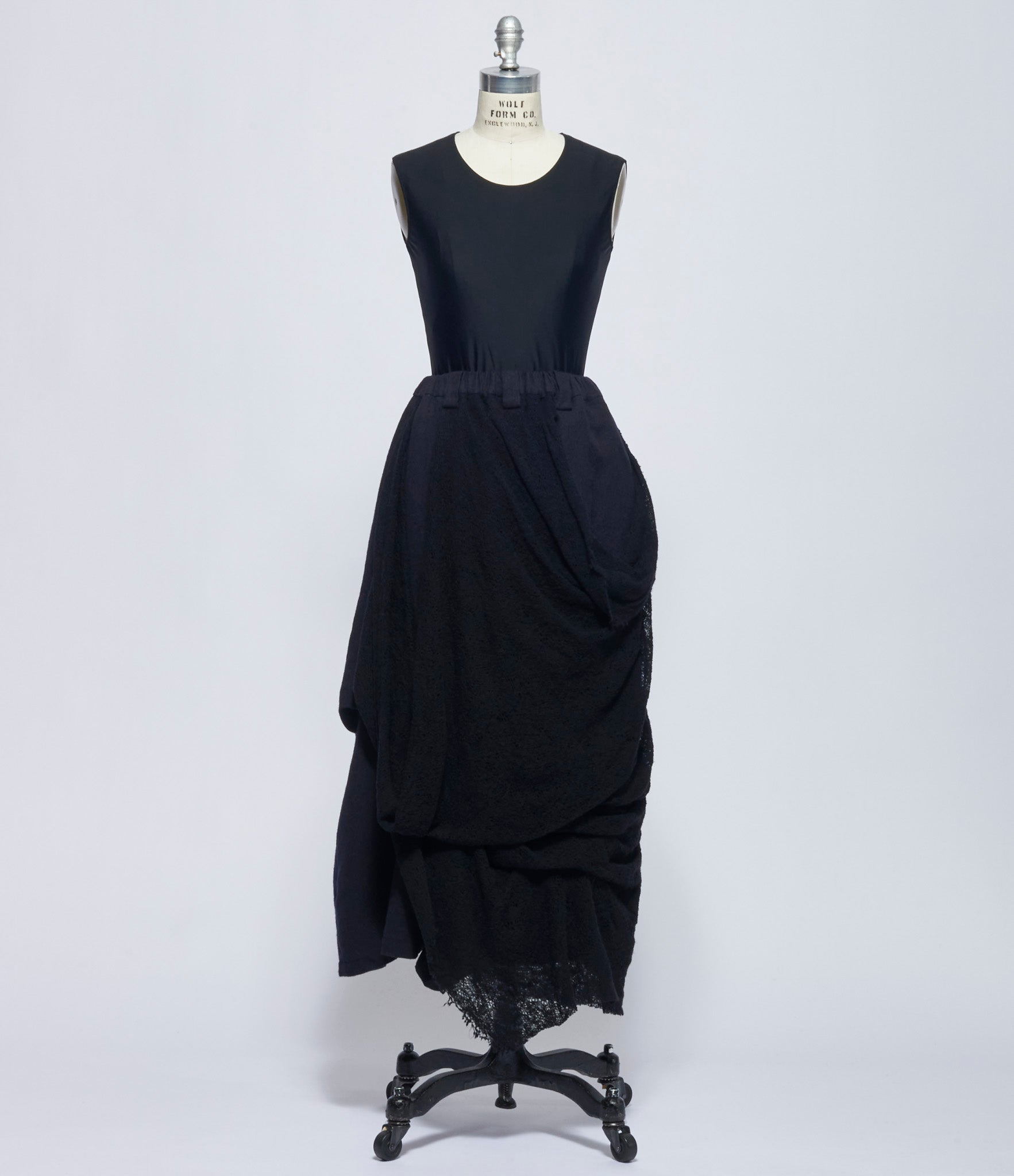 Chiahung Su Womens Hand Woven and Knitted Wrinkle Midi Skirt