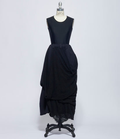 Chiahung Su Womens Hand Woven and Knitted Wrinkle Midi Skirt