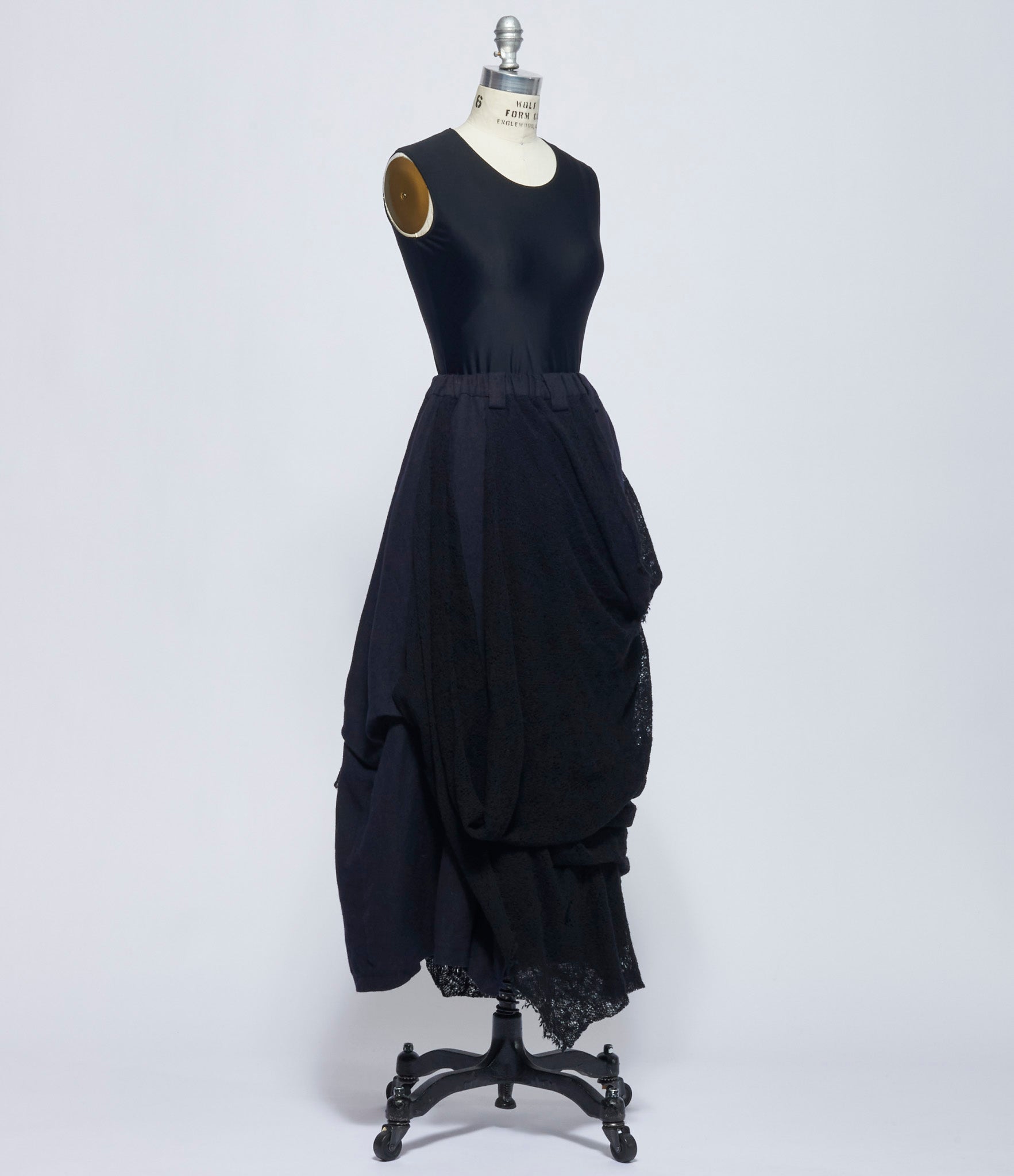 Chiahung Su Womens Hand Woven and Knitted Wrinkle Midi Skirt