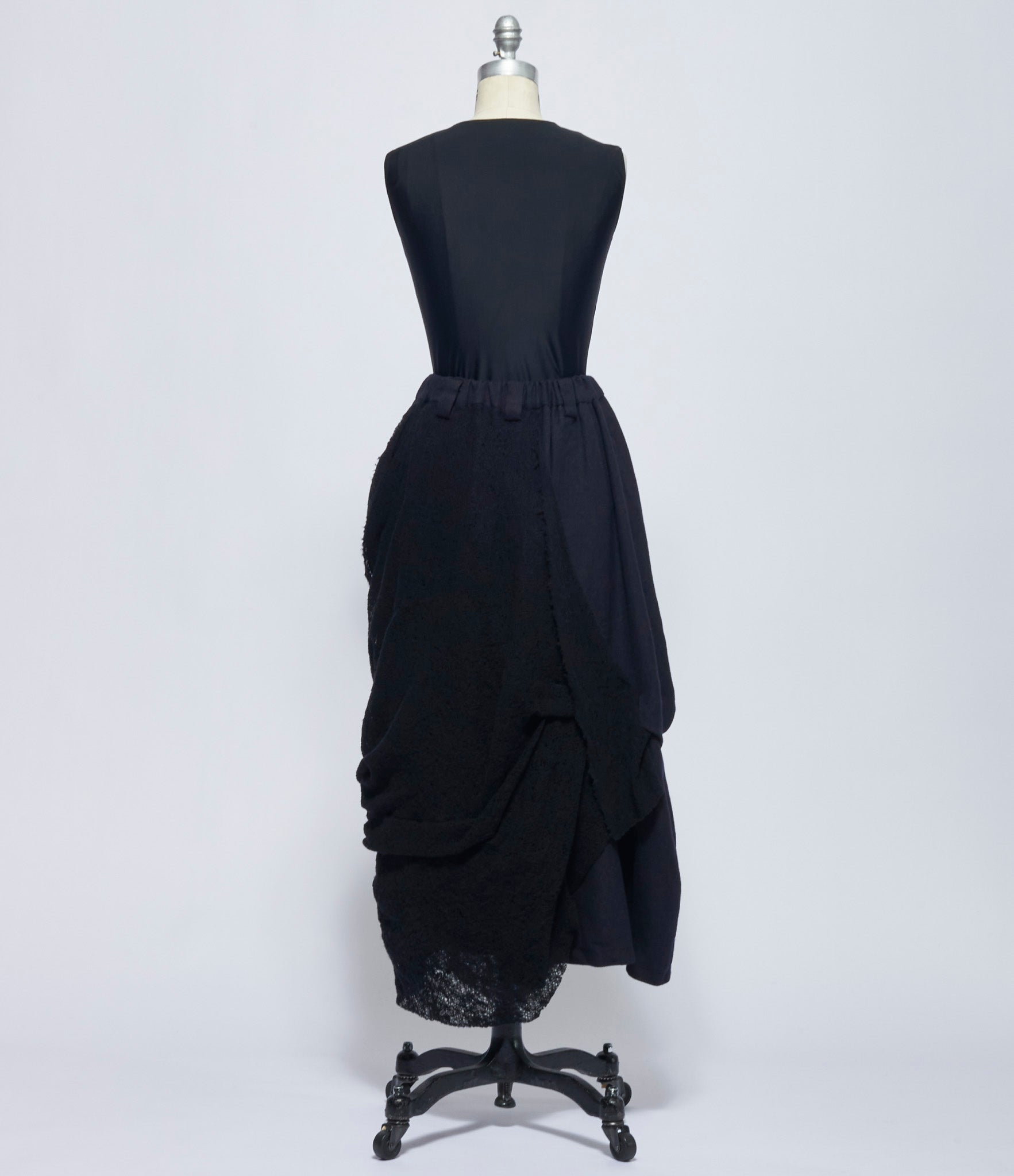 Chiahung Su Womens Hand Woven and Knitted Wrinkle Midi Skirt