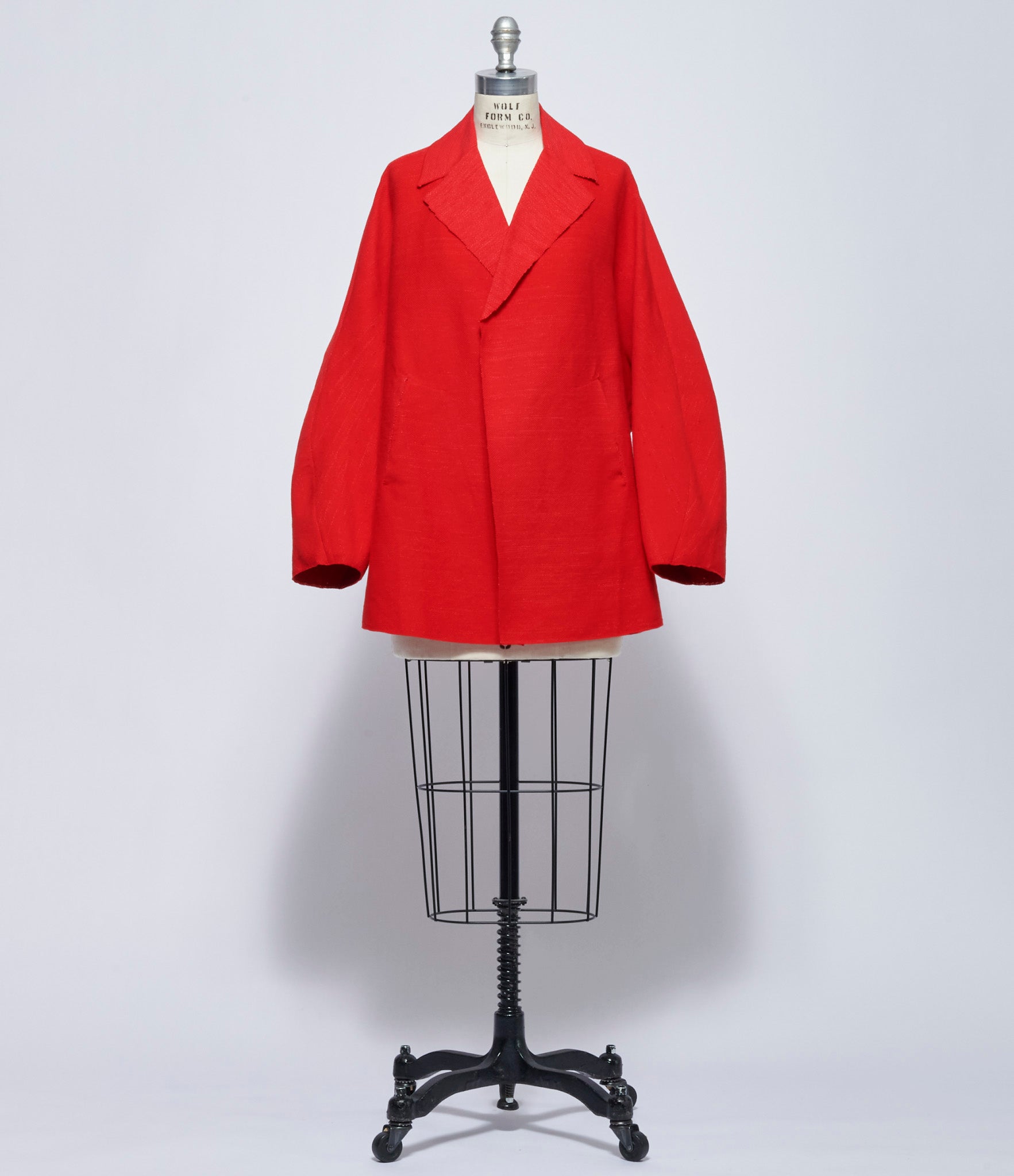 SS26 Boboutic Womens Red Choosing Double Breast Long Jacket