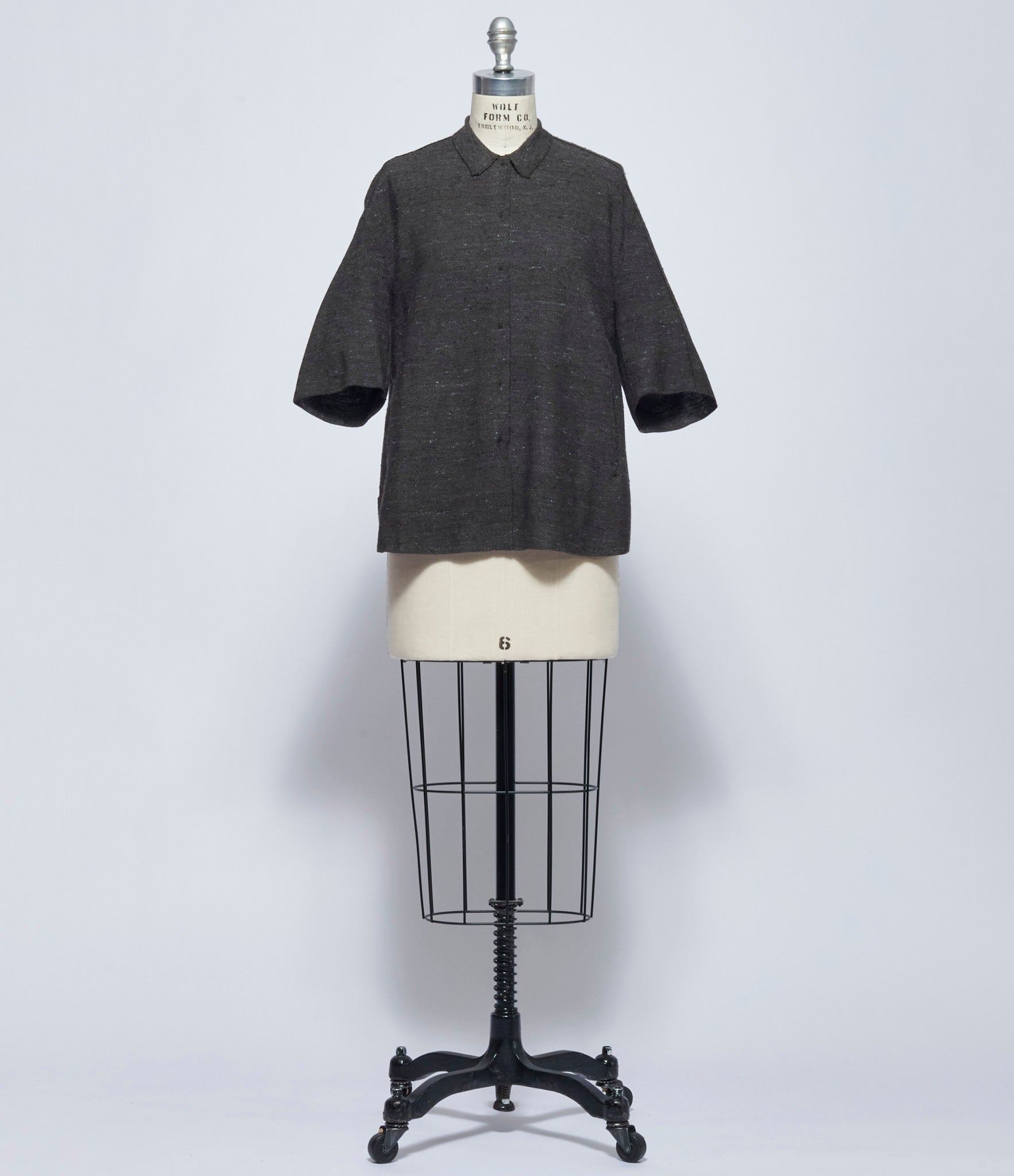 SS26 Boboutic Womens Gray Blue Dressing Shirt