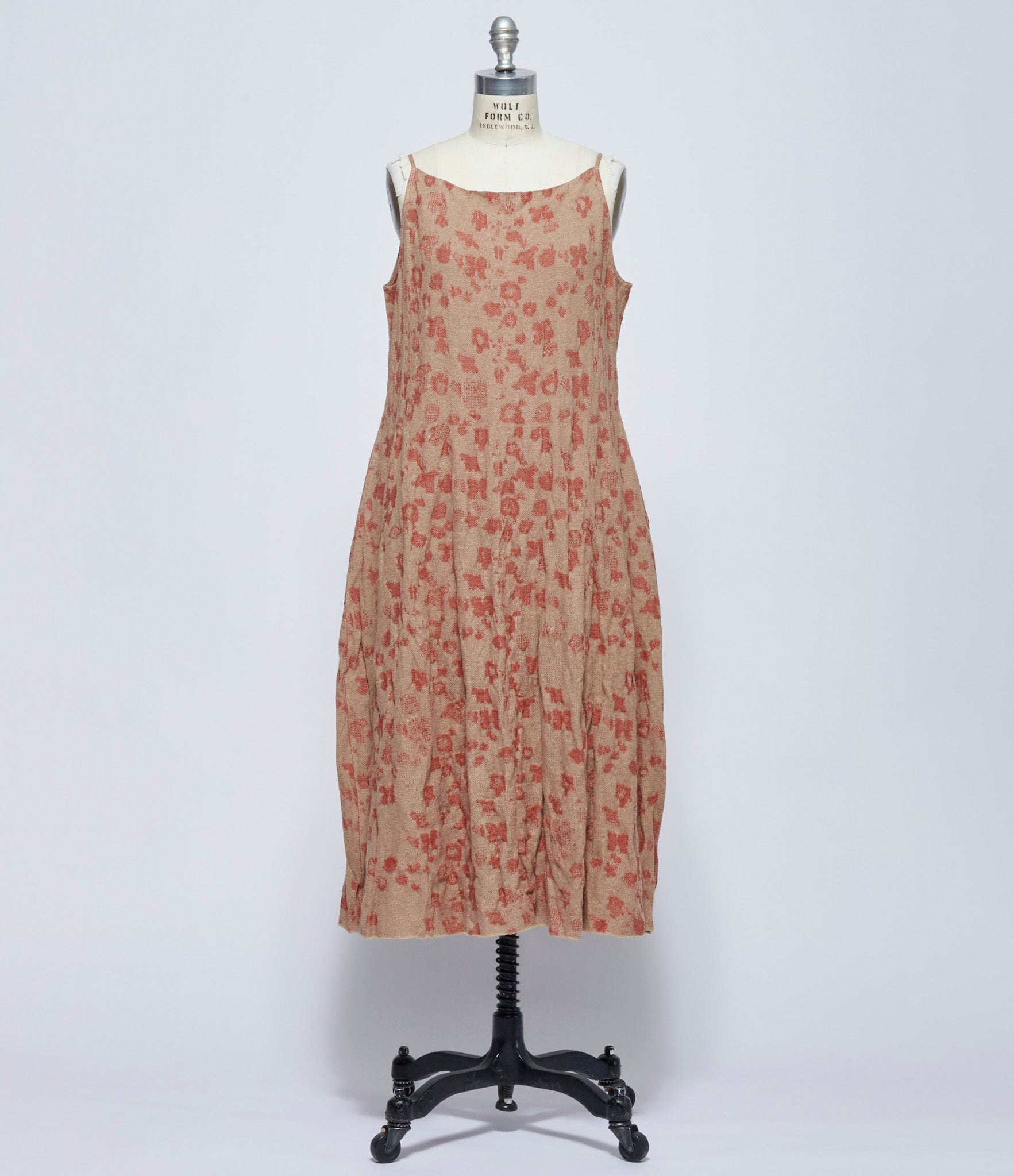 SS26 Boboutic Womens Sand/Red Painting Tapestry Sleeveless Dress