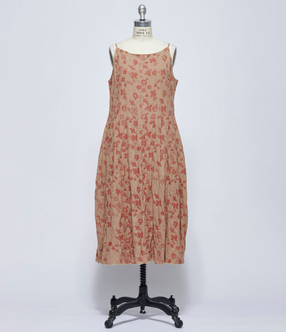 SS26 Boboutic Womens Sand/Red Painting Tapestry Sleeveless Dress