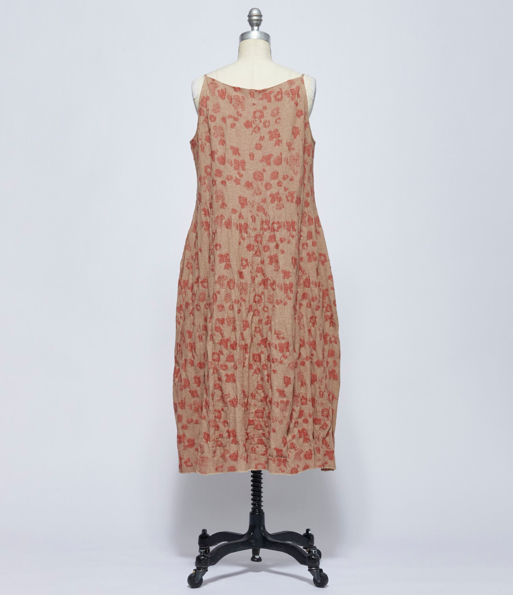 SS26 Boboutic Womens Sand/Red Painting Tapestry Sleeveless Dress