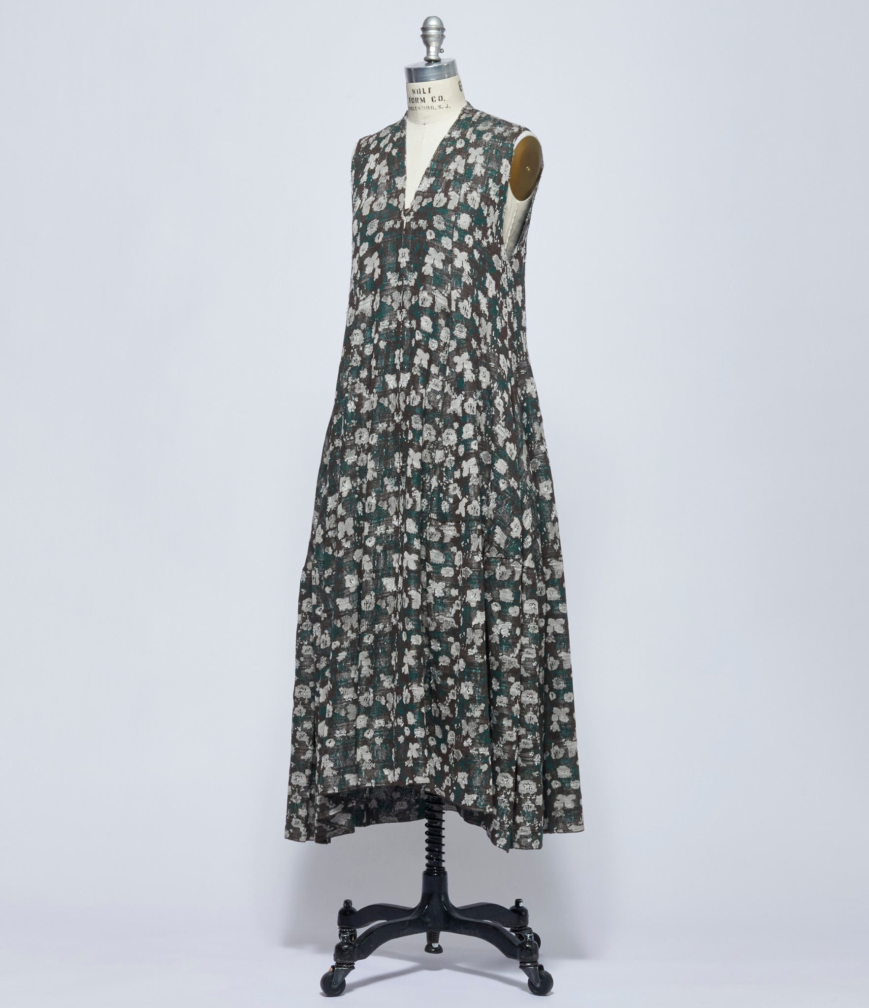 SS26 Boboutic Womens Green/Brown Burning Tapestry Dress