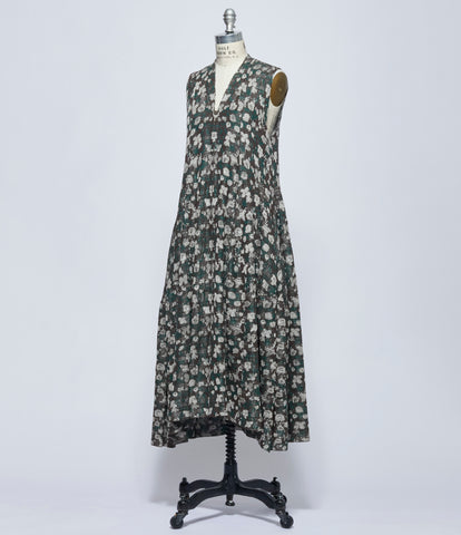 SS26 Boboutic Womens Green/Brown Burning Tapestry Dress