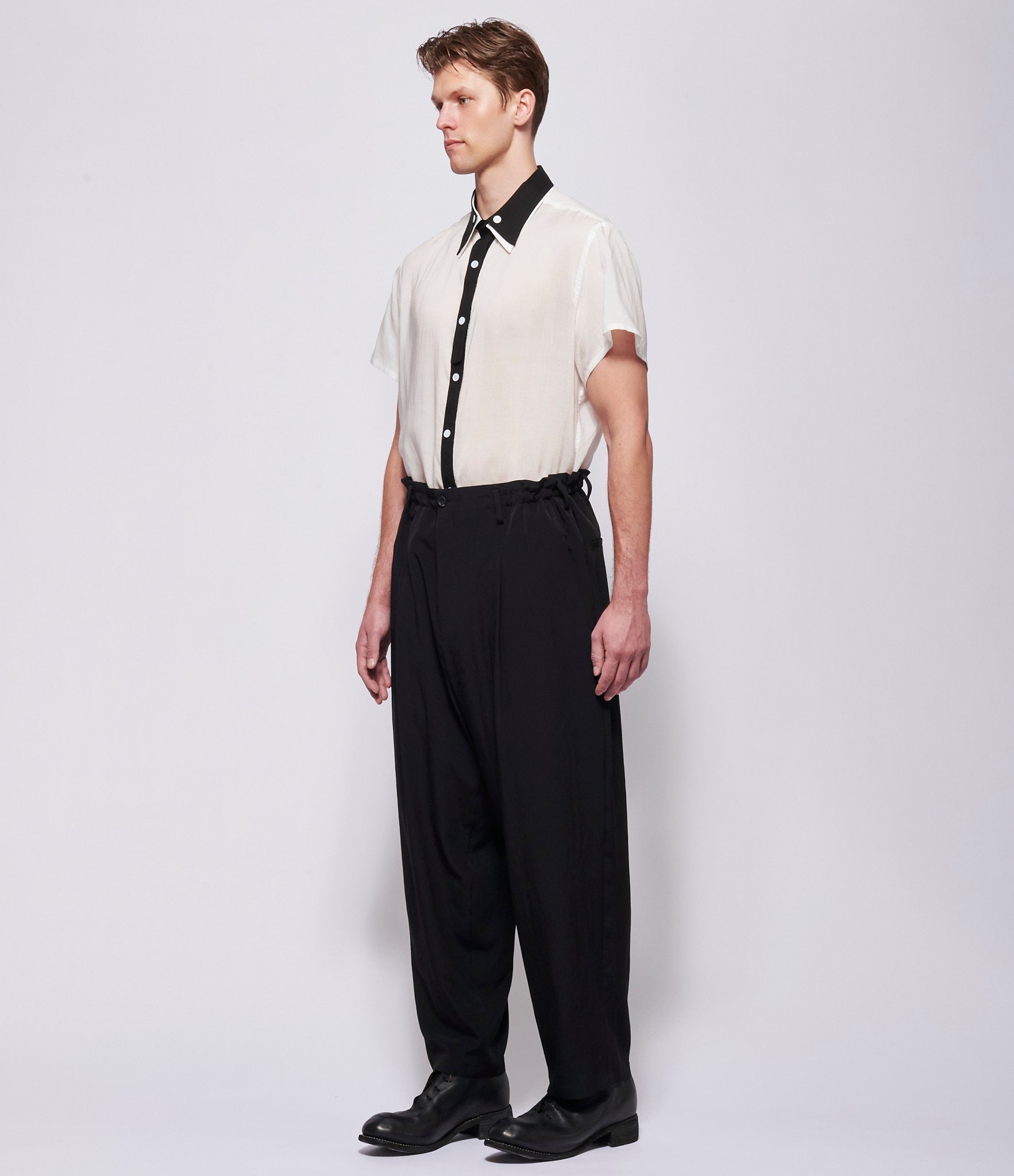 SS26 Yohji Yamamoto Mens Triangle Tab Slim Pants