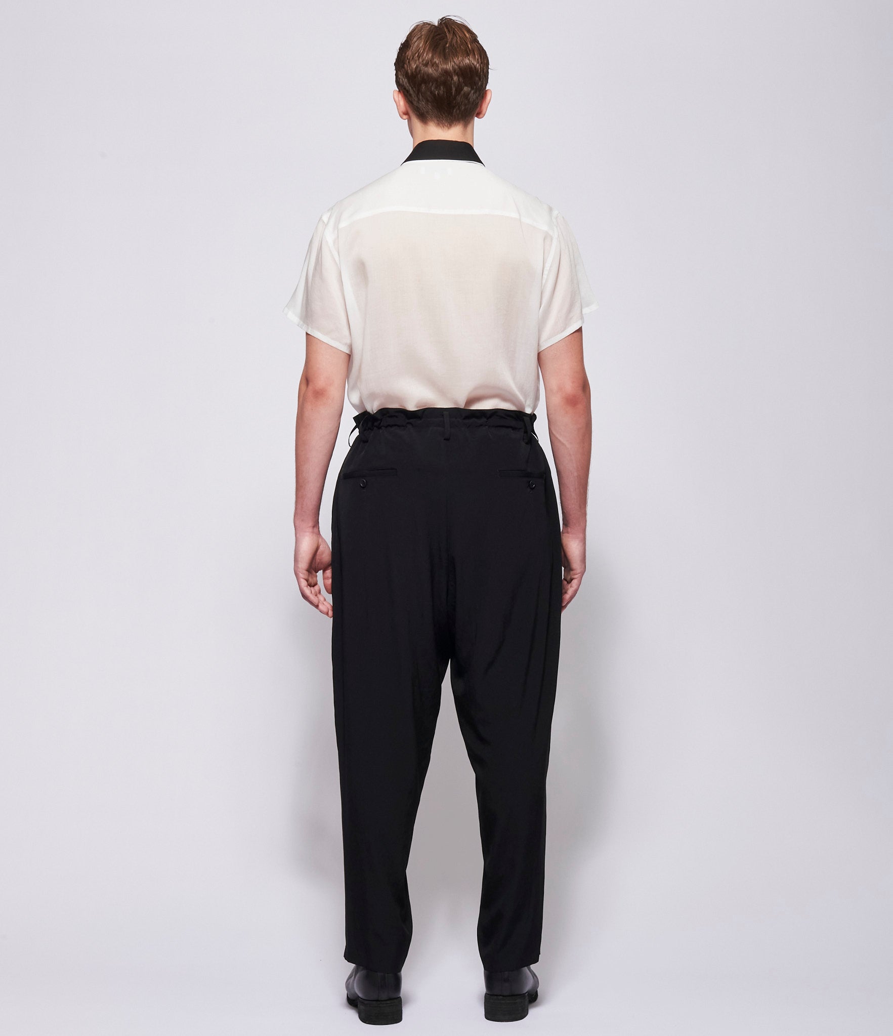 SS26 Yohji Yamamoto Mens Triangle Tab Slim Pants