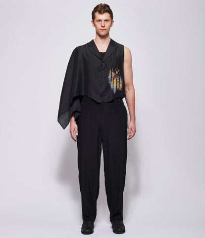 SS26 Yohji Yamamoto Mens Asymmetric Cape Vest