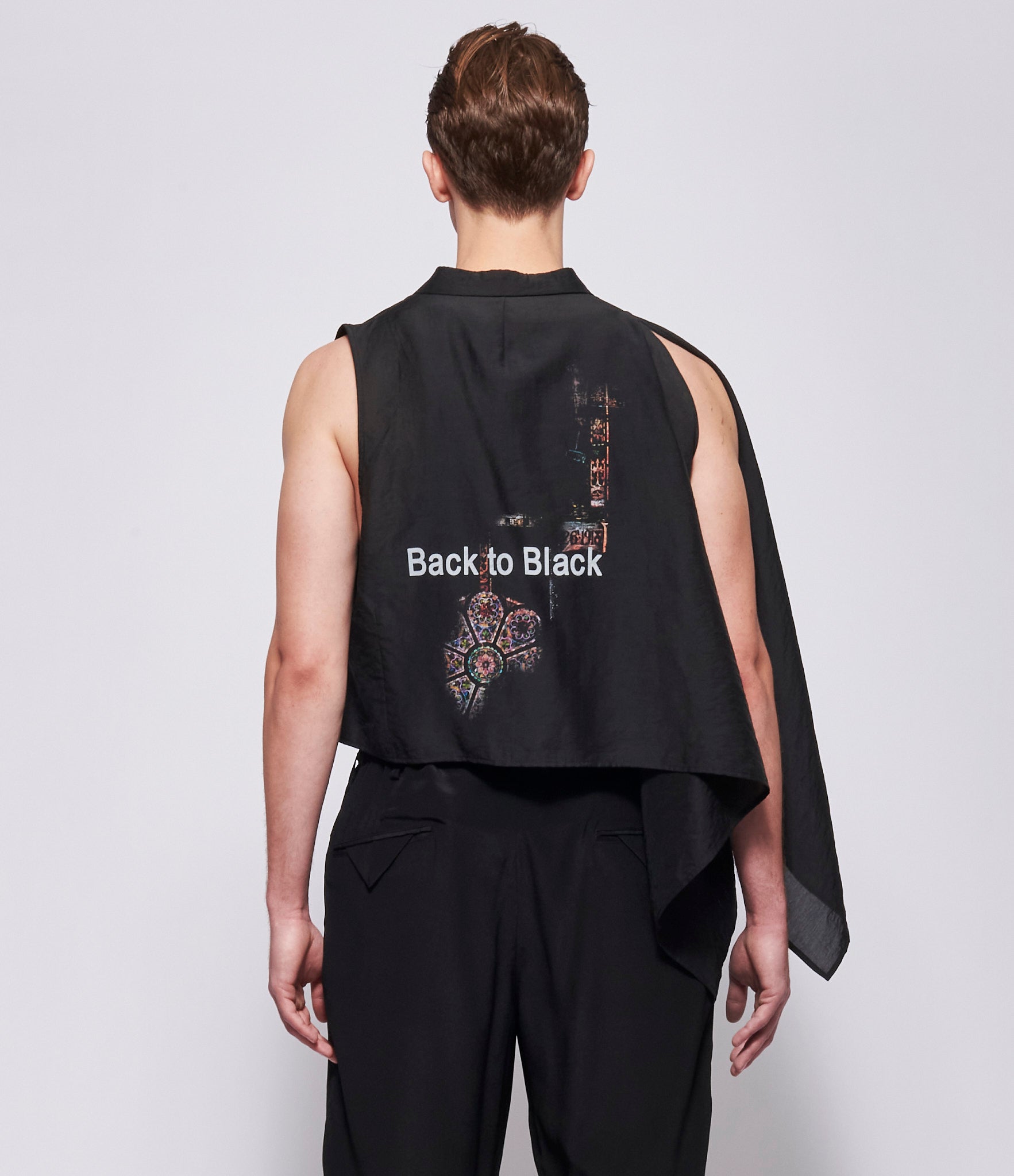 SS26 Yohji Yamamoto Mens Asymmetric Cape Vest