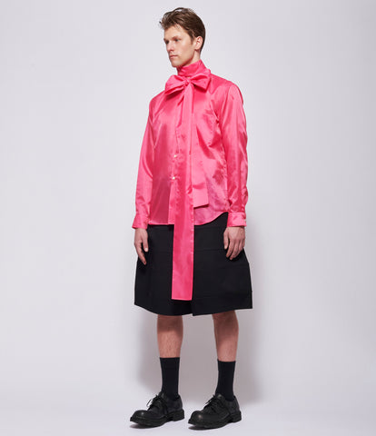 SS26 Comme Des Garcons Homme PluS Pink Bow Neck Shirt