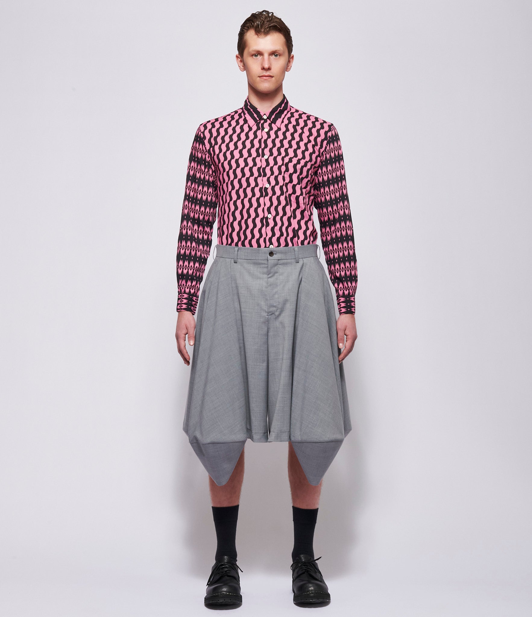 SS26 Comme Des Garcons Homme Plus Gray Shorts.