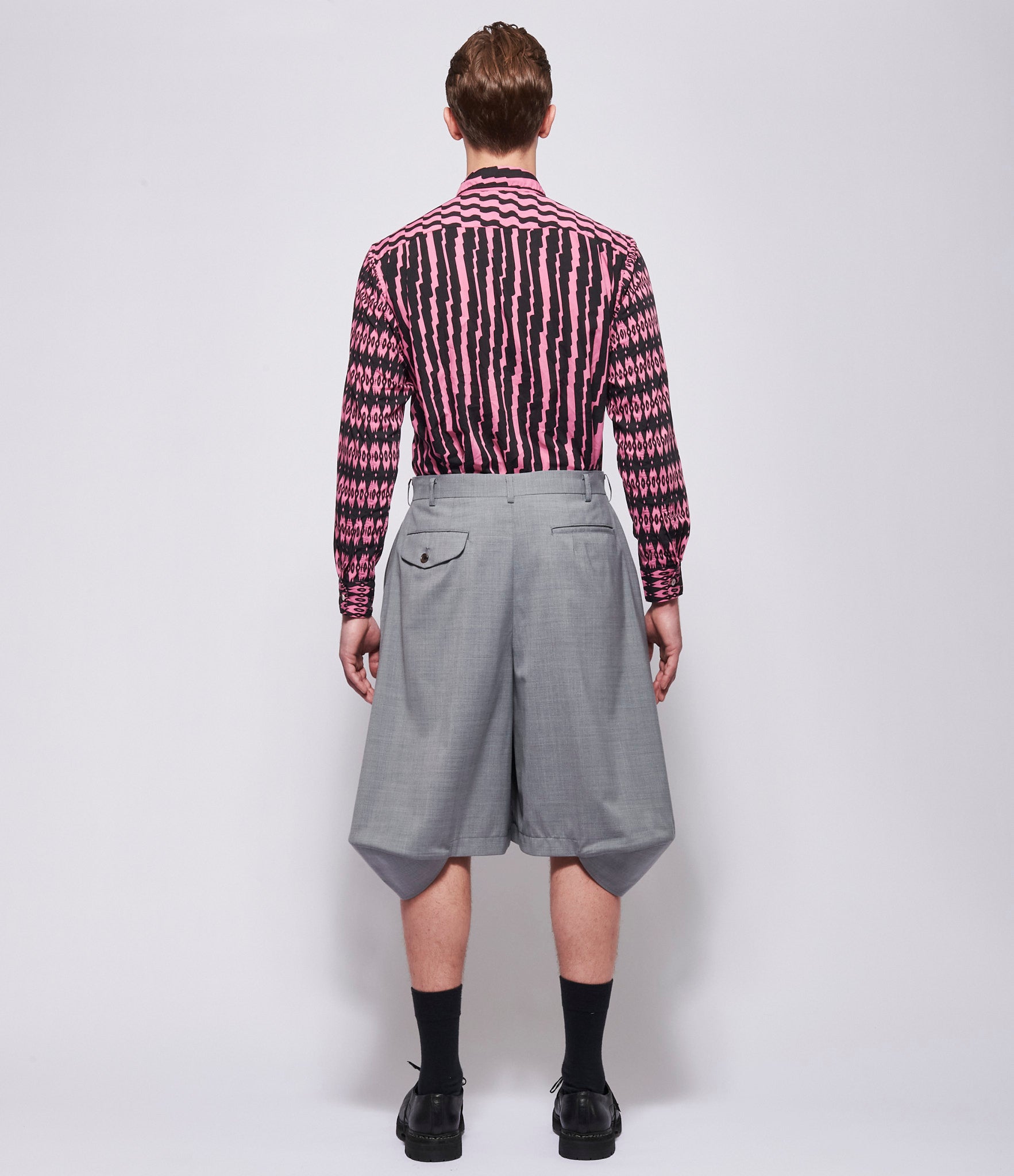 SS26 Comme Des Garcons Homme Plus Gray Shorts.