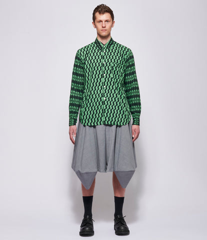 SS26 Comme Des Garcons Homme Plus Green Pattern Shirt