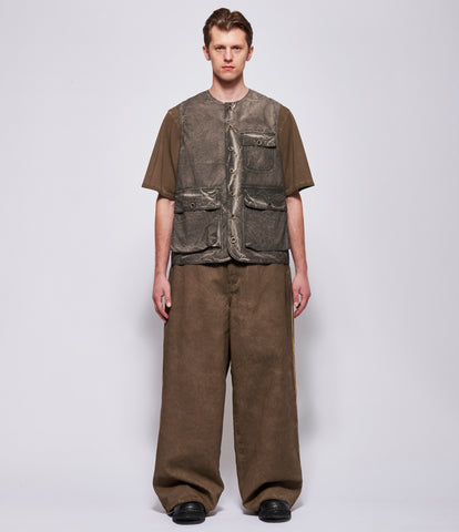 SS26 Uma Wang Mens Grey Brown Jolt Vest Jacket