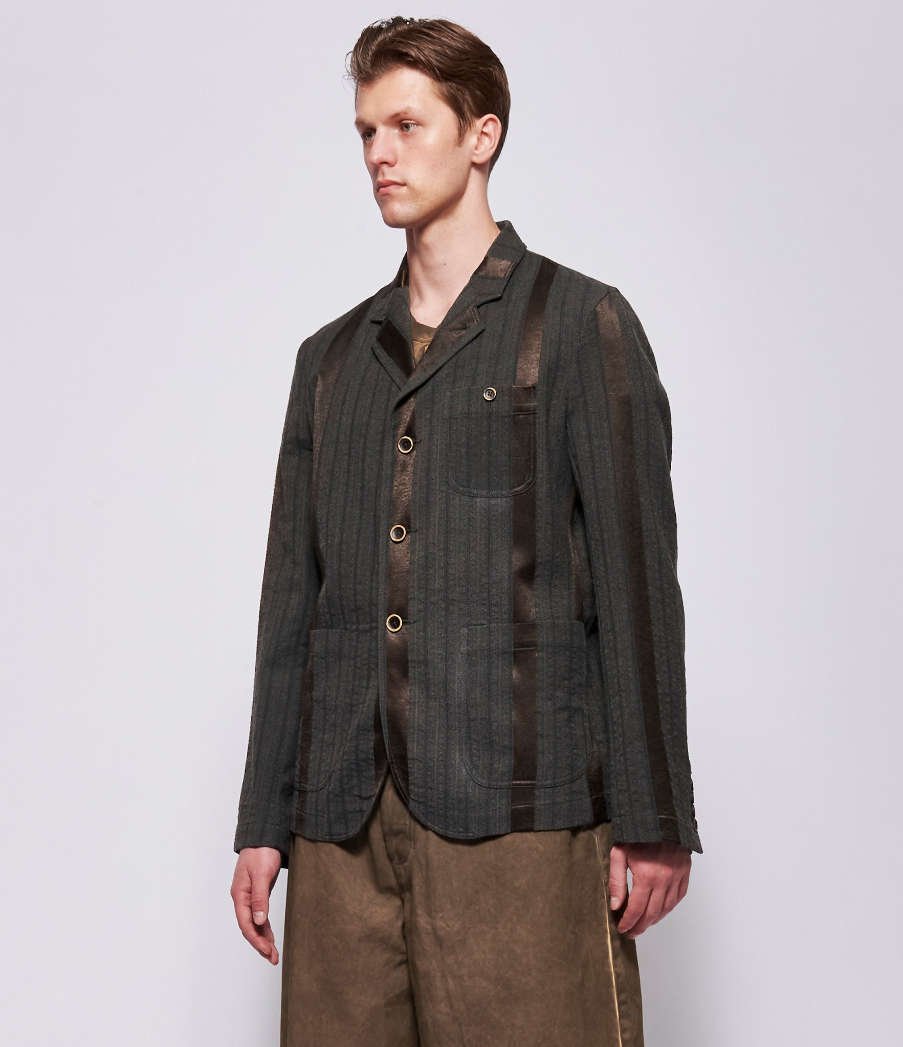 SS26 Uma Wang Mens Grey Brown Jai Jacket