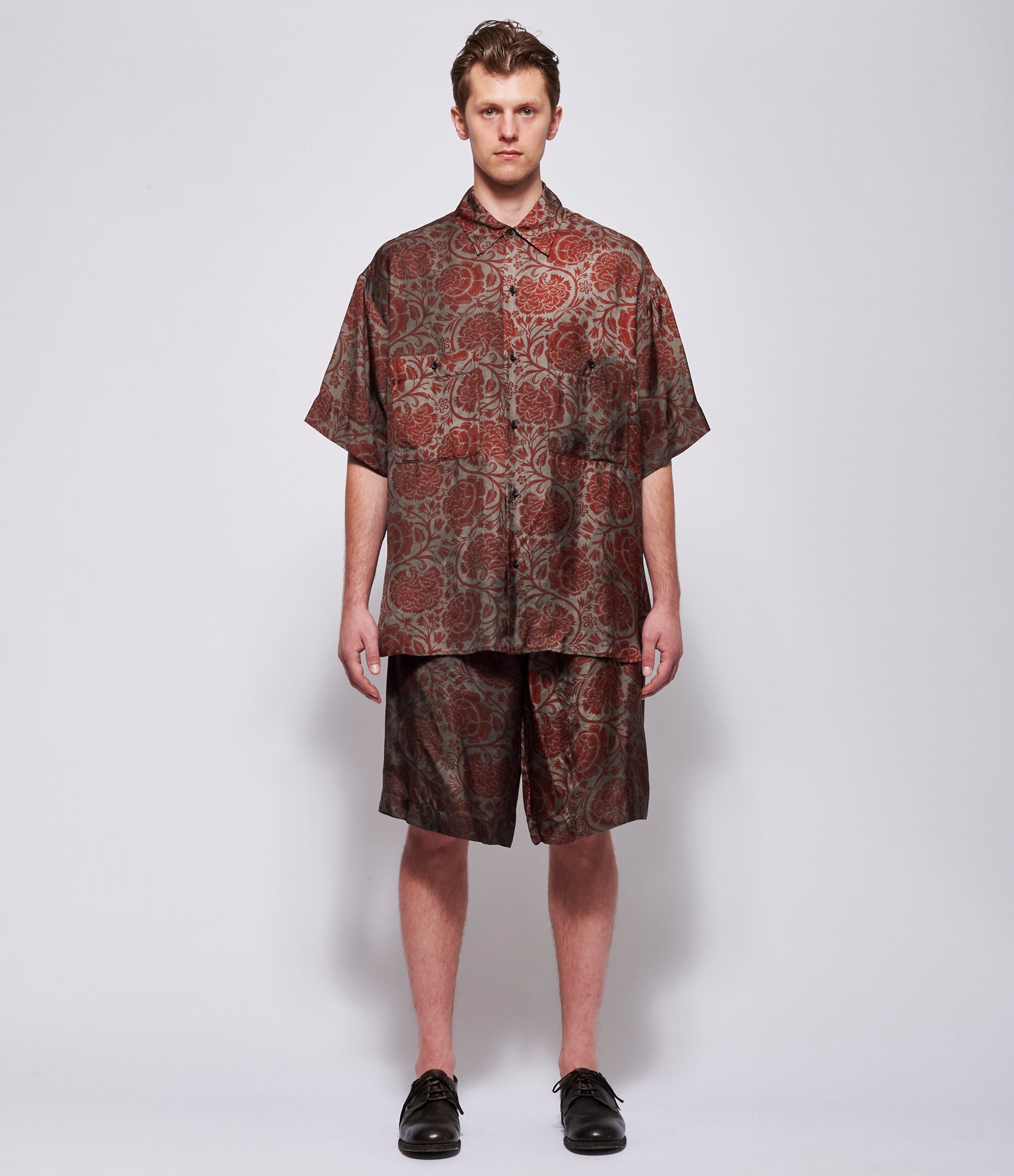 SS26 Uma Wang Mens Grey/Red Teorya Top