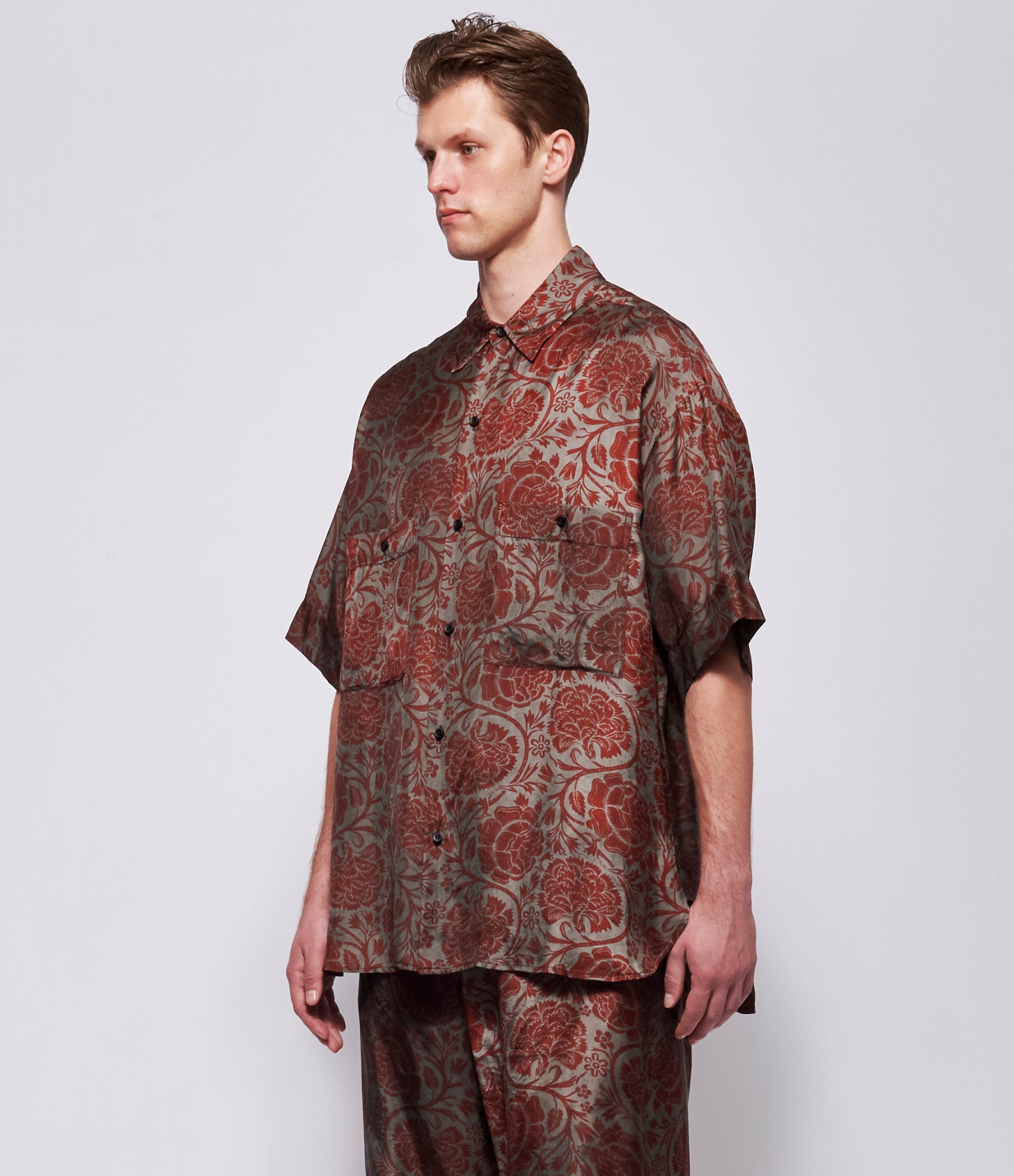 SS26 Uma Wang Mens Grey/Red Teorya Top