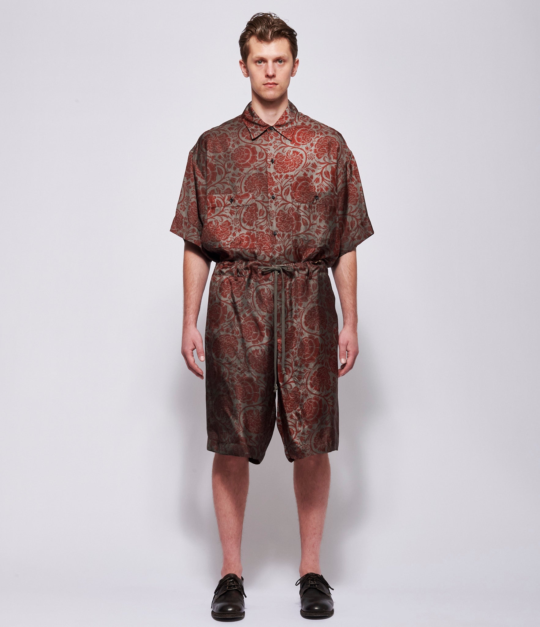 SS26 Uma Wang Mens Grey/Red Pallor Pants