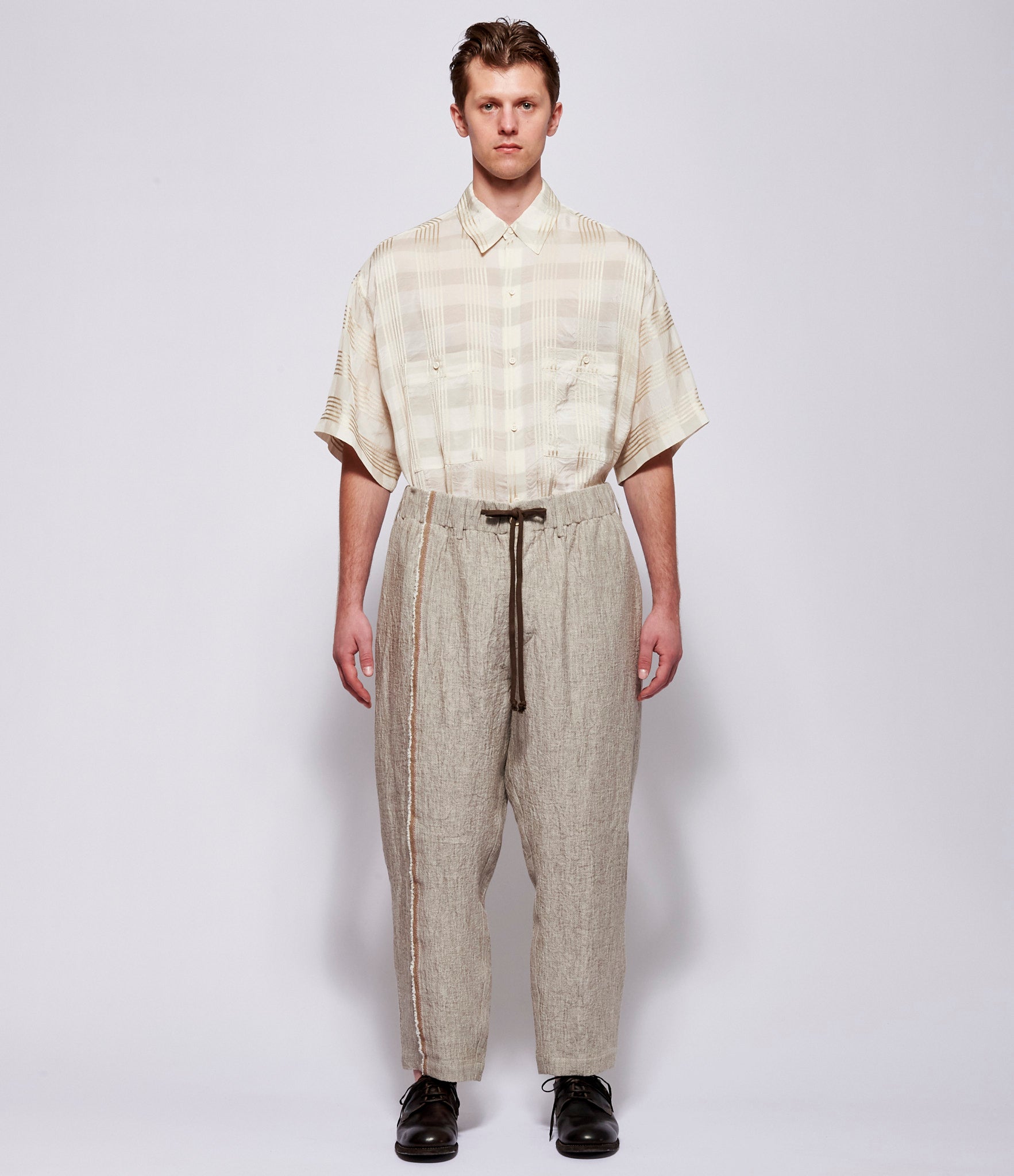 SS26 Uma Wang Mens Dirty White Pigiama Pants