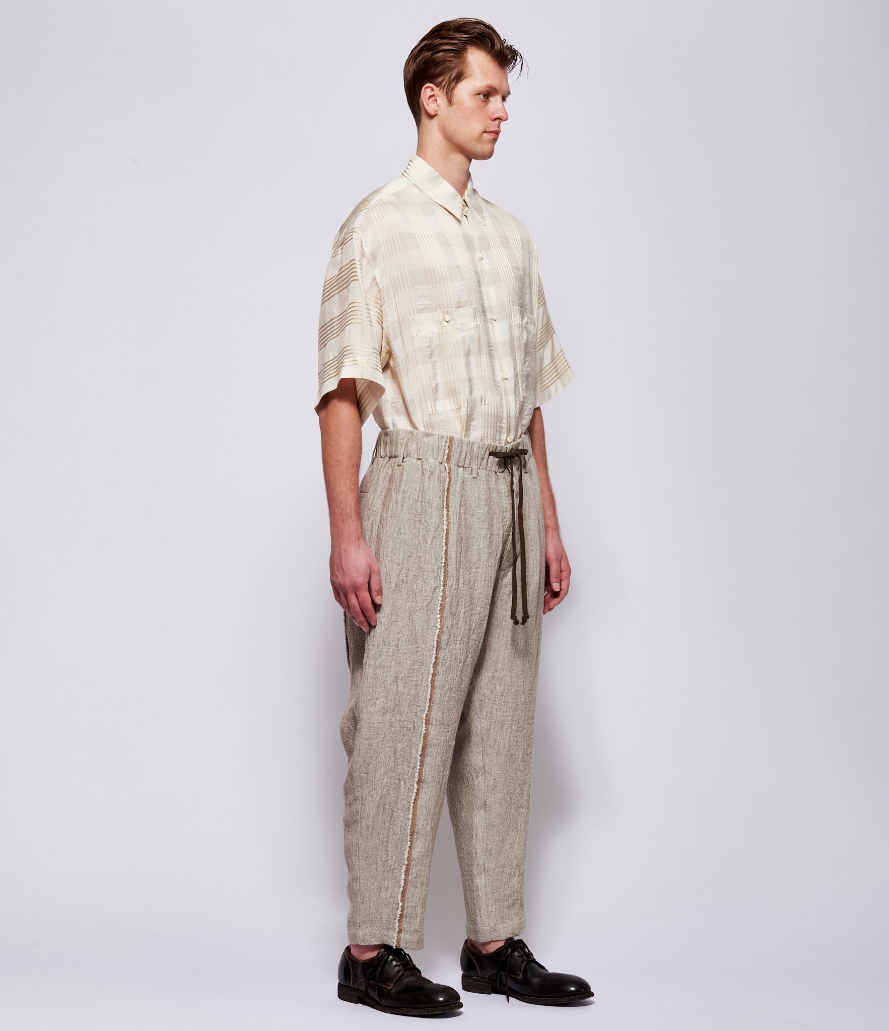 SS26 Uma Wang Mens Dirty White Pigiama Pants